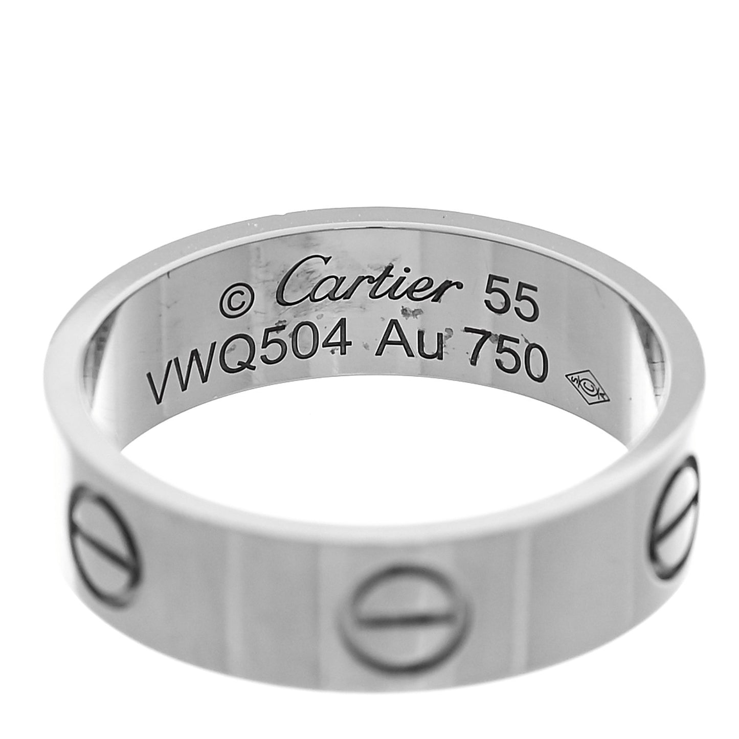 18K White Gold 5.5mm LOVE Ring 55 7.25