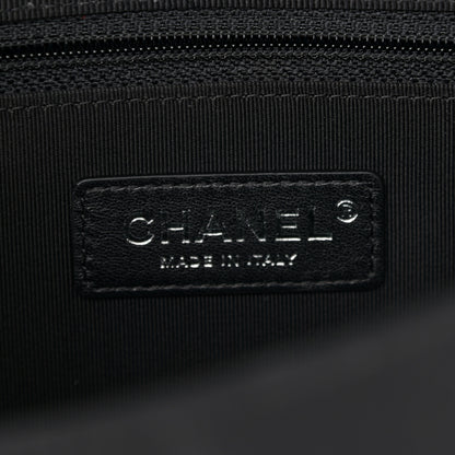 Chanel Grosgrain Chevron Quilted Couture Flap Black Gold 7 of 11