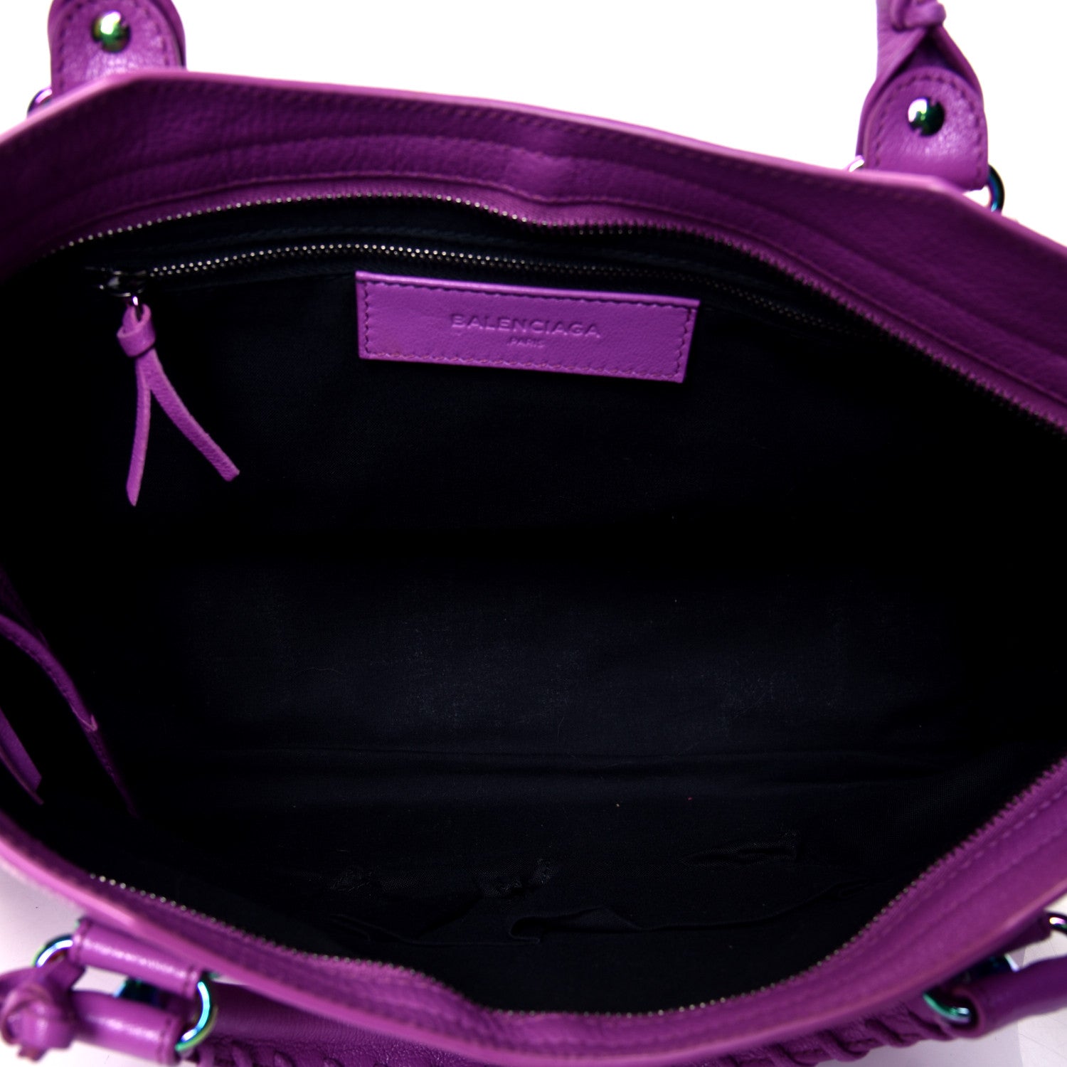 Balenciaga Chevre Iridescent Metallic Edge Hardware City Purple 4 of 4