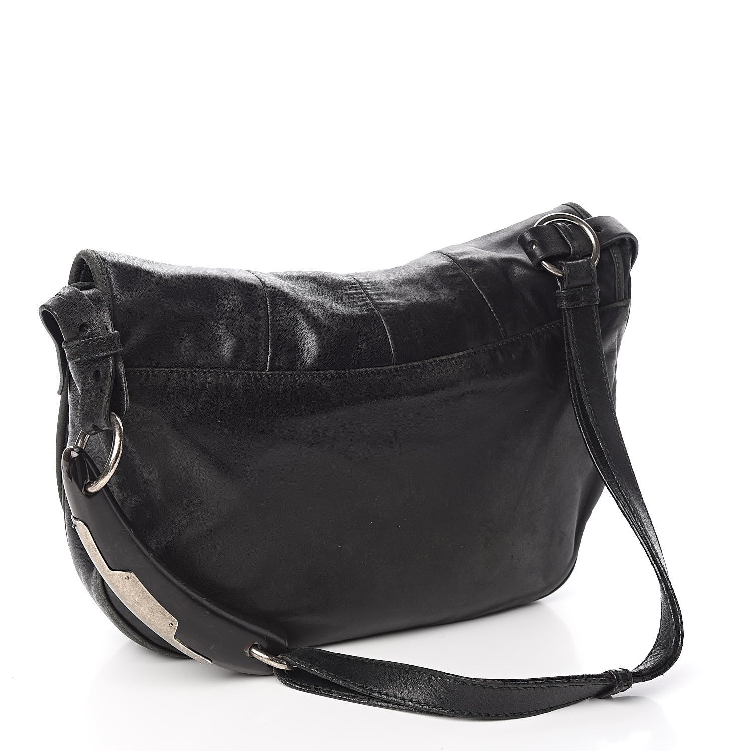 Saint Laurent Lambskin Horn Messenger Bag Black 3 of 17