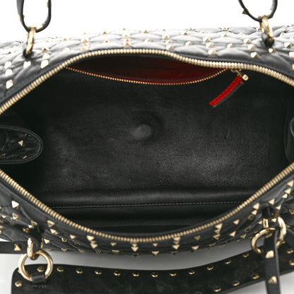 Valentino Garavani Lambskin Rockstud Spike Duffle Bag Black 5 of 11