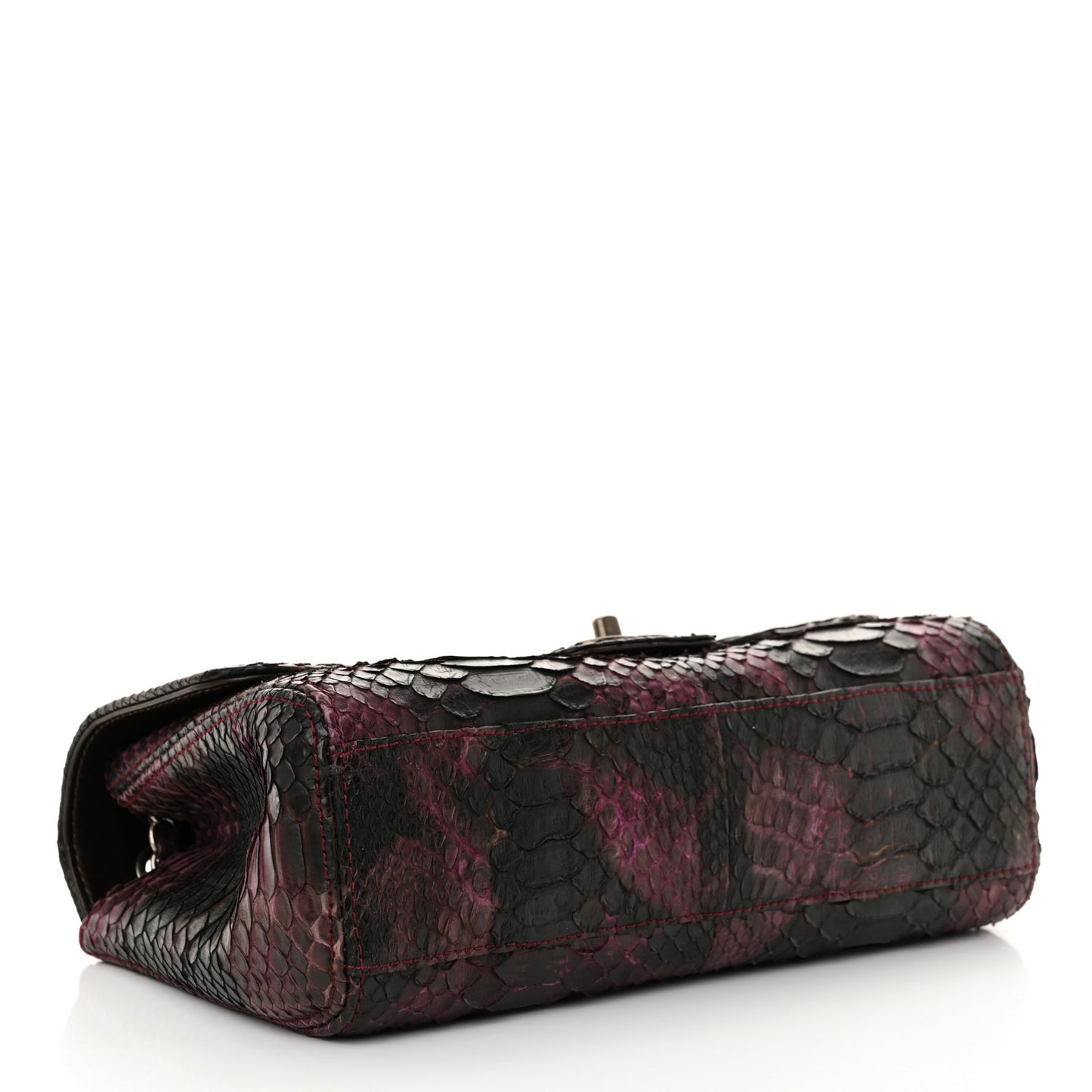 Snakeskin Soho Tassel Medium Flap Dark Pink Black