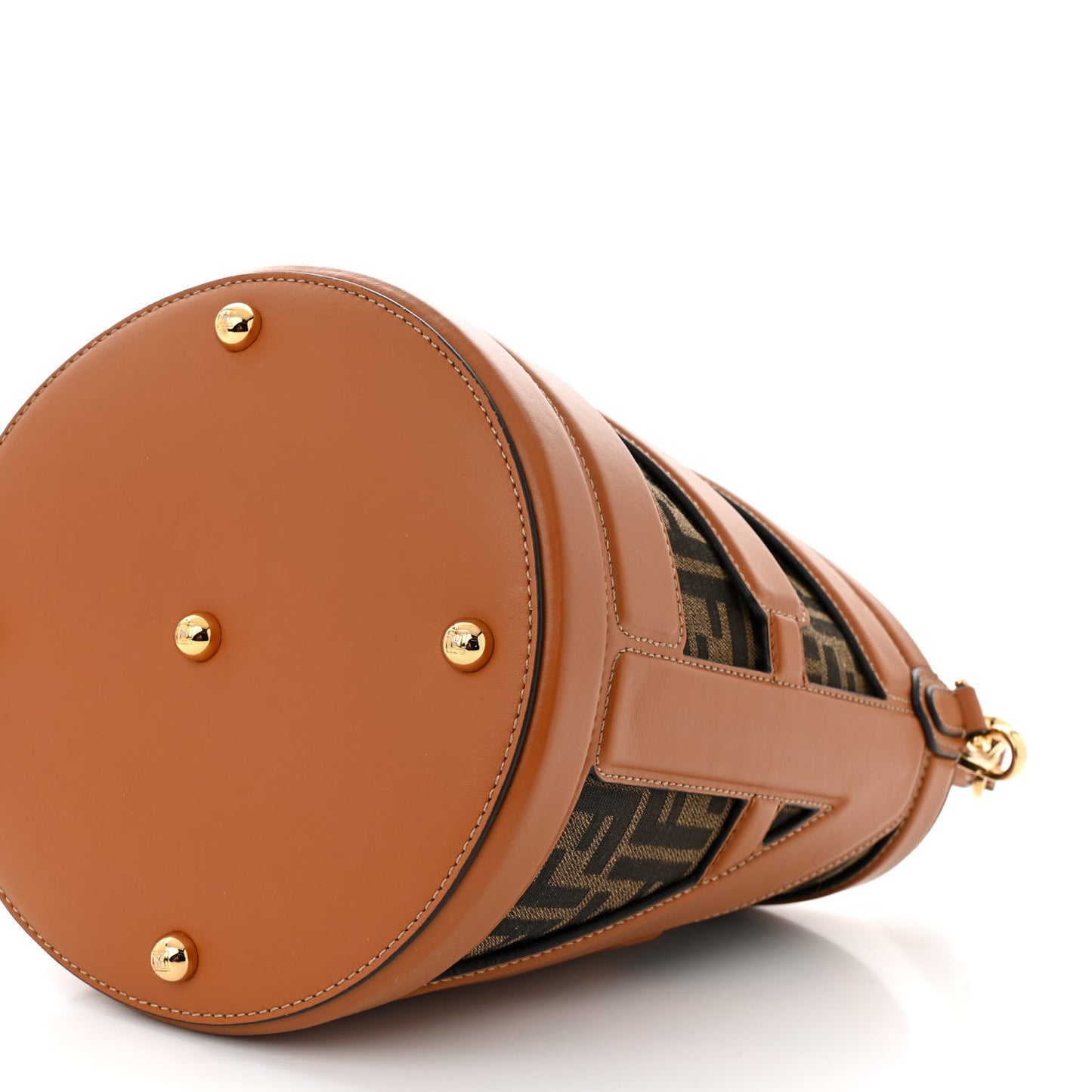Nylon Vitello King Logo Step Out Bucket Bag Brandy