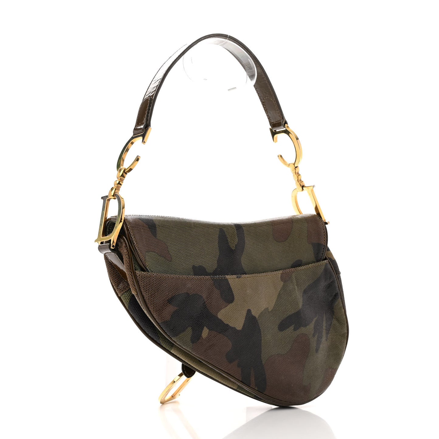 Pixelated Calfskin Camouflage Saddle Bag