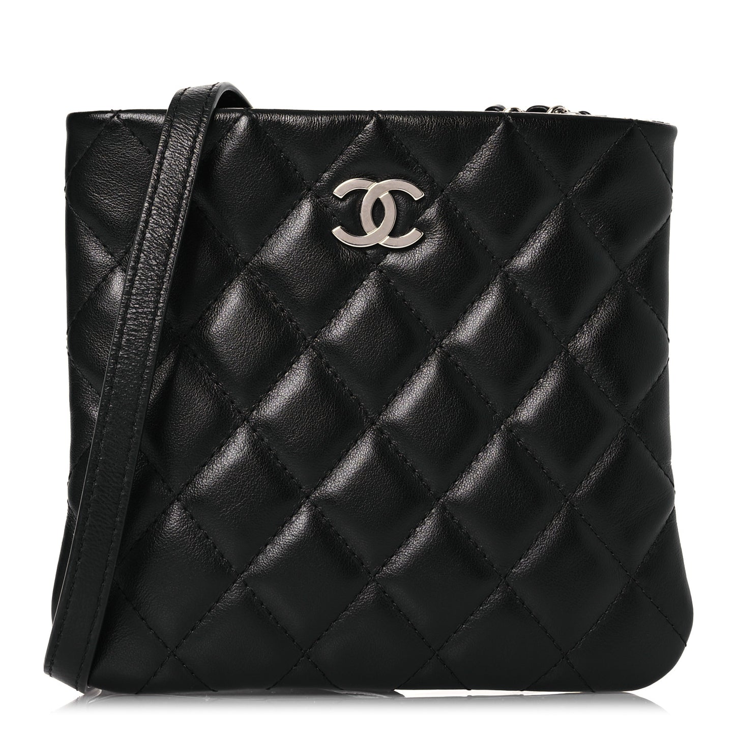 Lambskin Quilted Crossbody Bag Black
