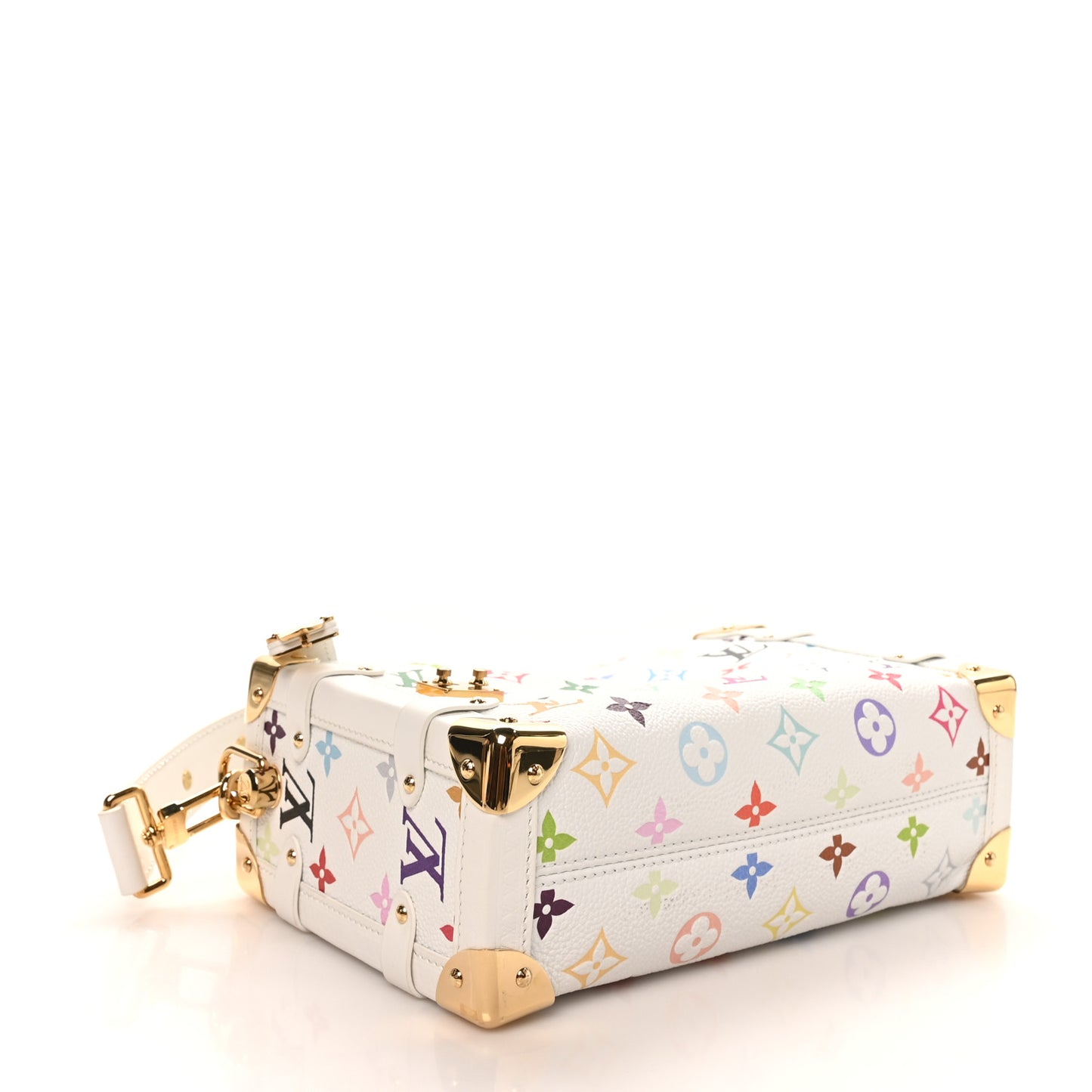 LV x TM Cowhide Monogram Multicolor Side Trunk MM White