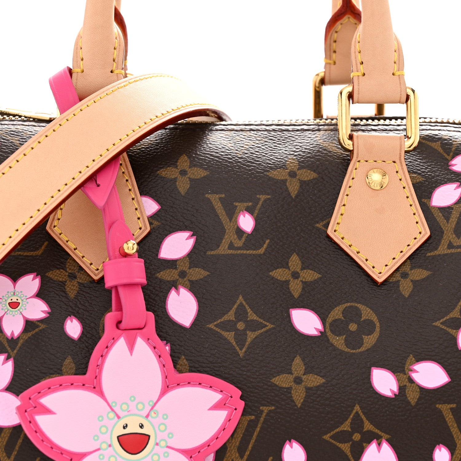 Louis Vuitton LV X TM Monogram Cherry Blossom Speedy Bandouliere 25 Sakura Brown 7 of 11