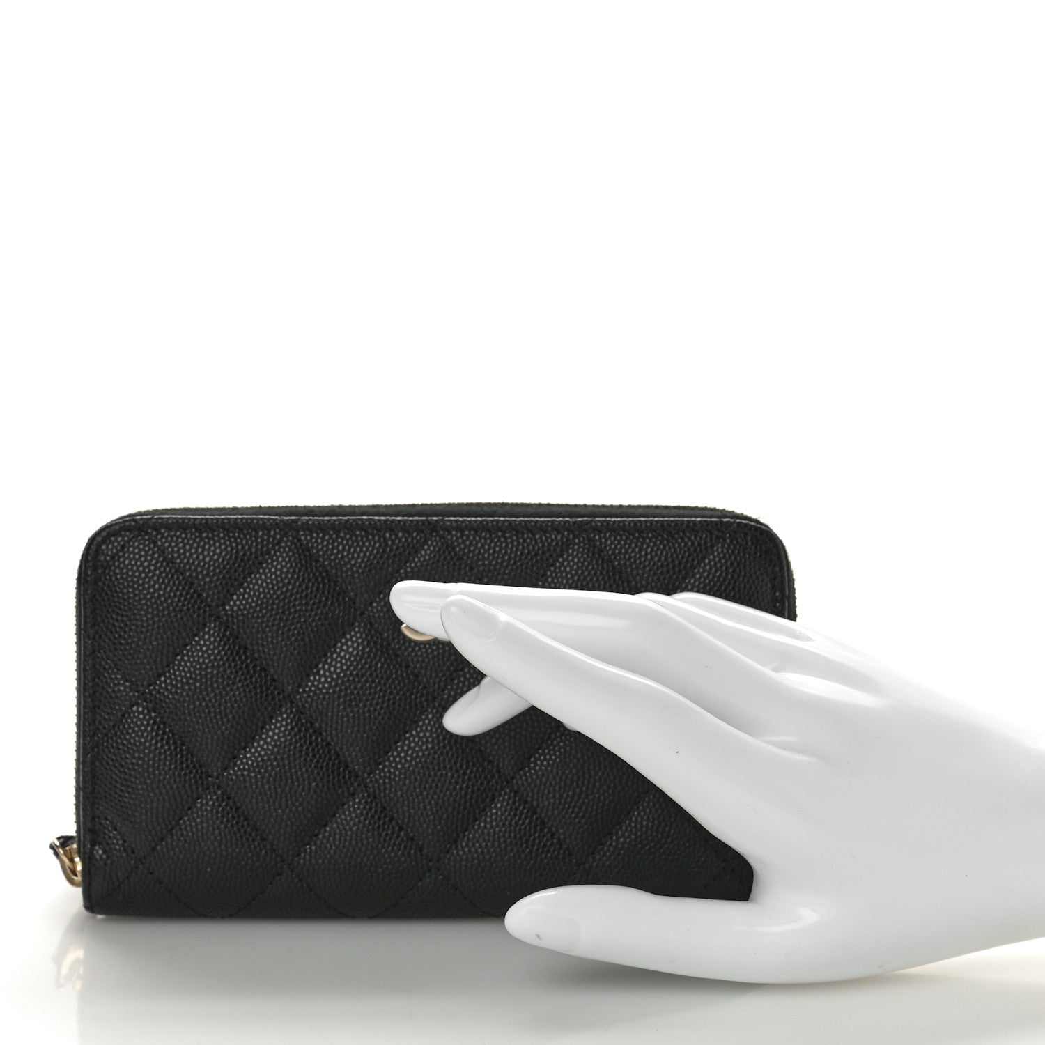 Chanel Caviar Quilted Medium Zip Around Wallet Black 2 of 8