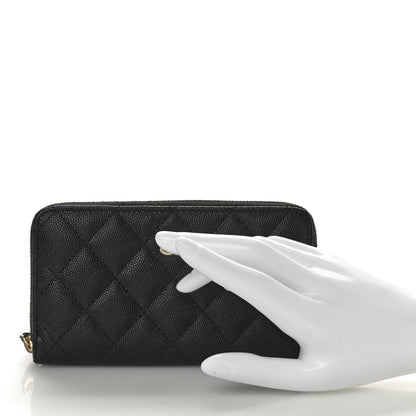 Chanel Caviar Quilted Medium Zip Around Wallet Black 2 of 8