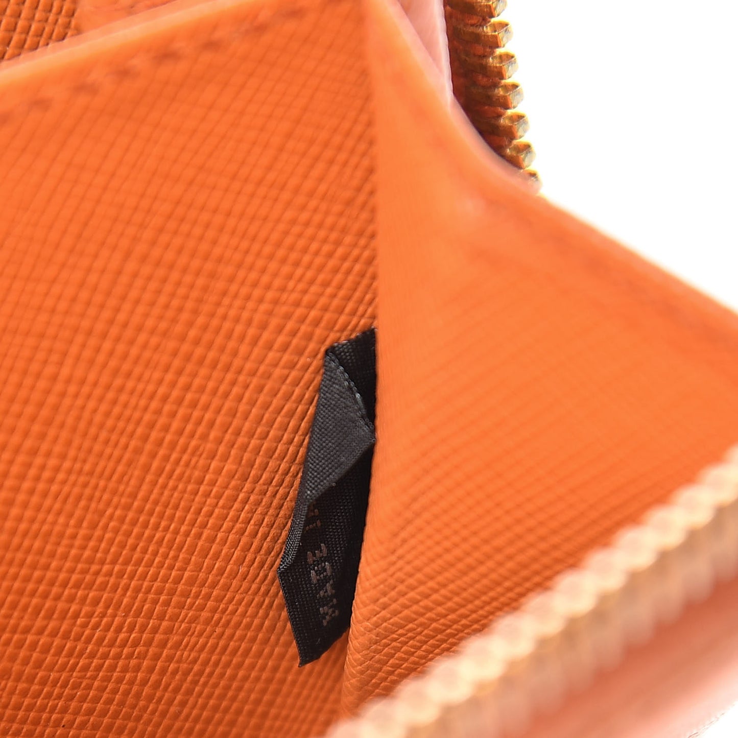 Saffiano Metal Zip Coin Purse Papaya