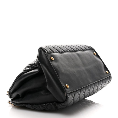 Chanel Lambskin Quilted Large Just Mademoiselle Bowling Bag Black 4 of 12