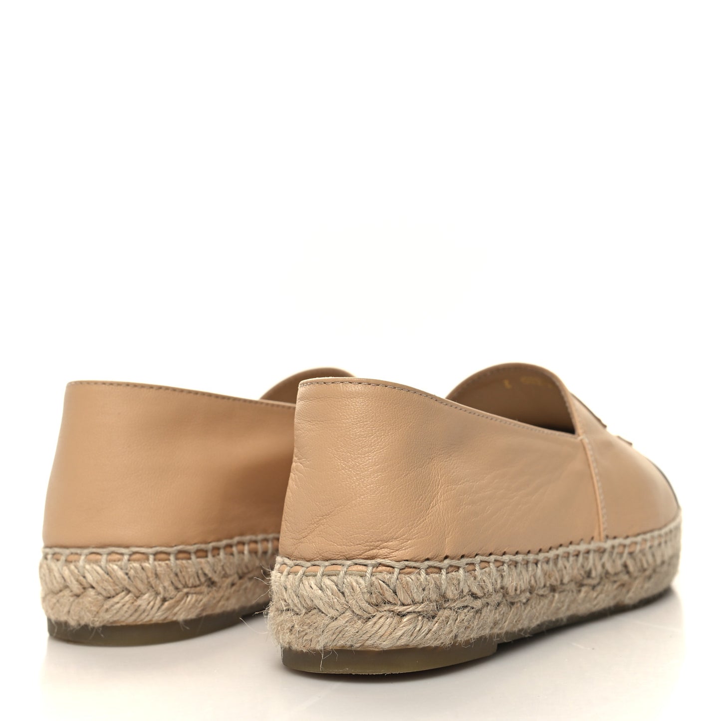Lambskin CC Espadrilles 37 Beige Black