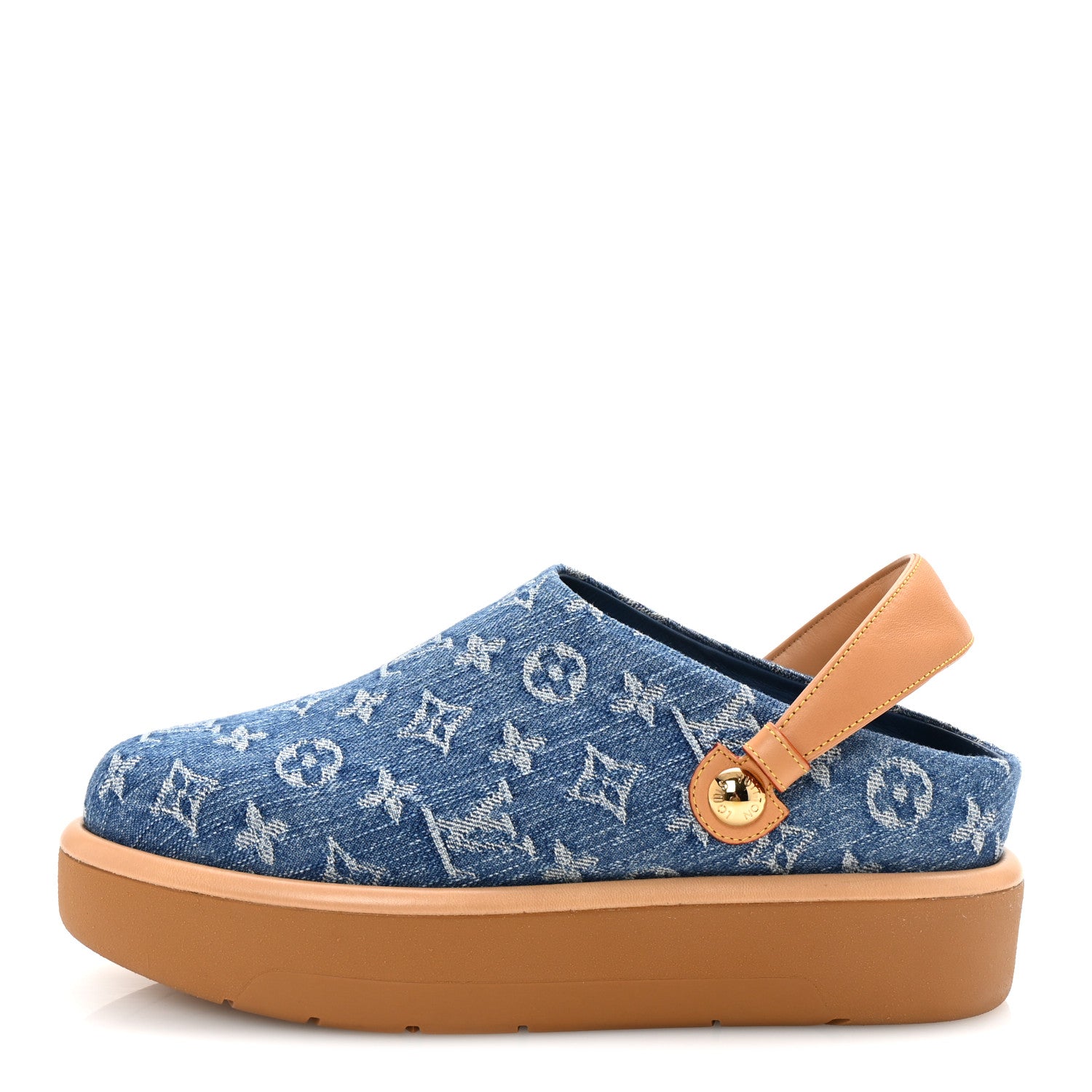 Louis Vuitton Monogram Denim Aspen Platform Clog Mules 41 Blue