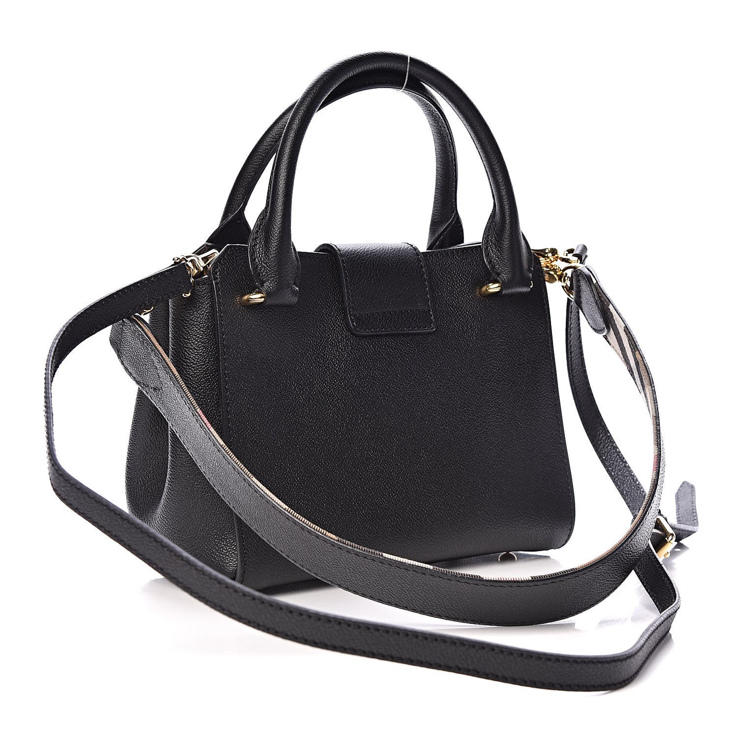 Soft Grain Calfskin Small Buckle Tote Black