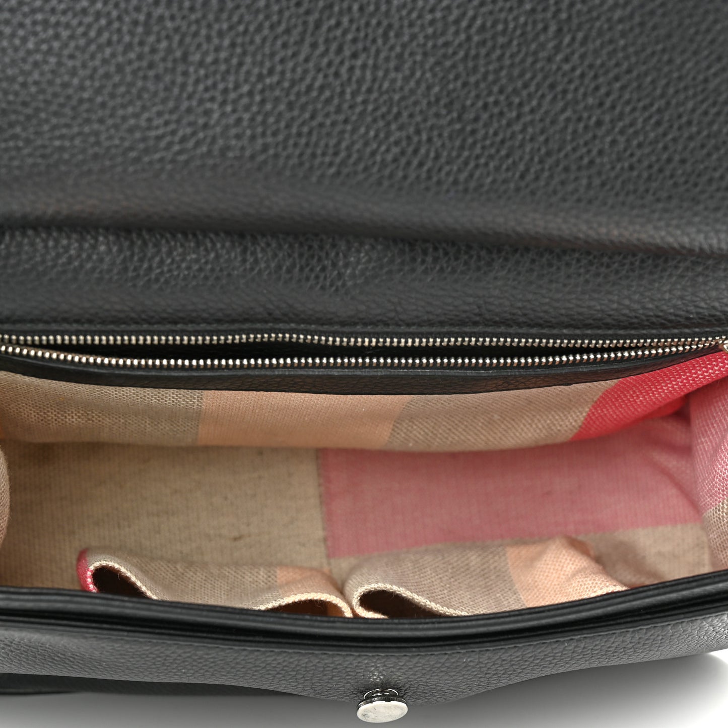 Pebbled Calfskin Medium Bamboo Daily Flap Shoulder Bag Black