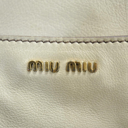 Miu Miu Leather Small Chain Shoulder Bag Ivory 11 of 11