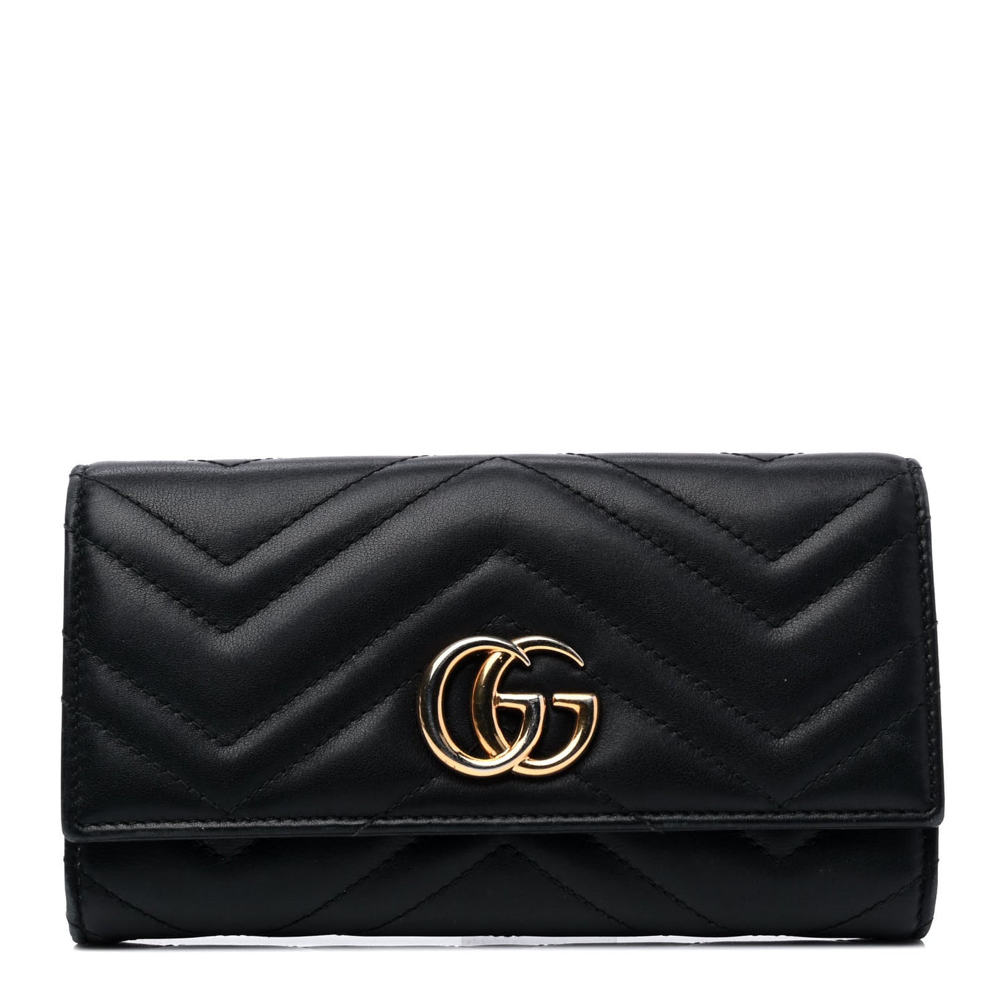 Calfskin Matelasse GG Marmont Continental Wallet Black
