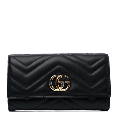 Gucci Calfskin Matelasse GG Marmont Continental Wallet Black 1 of 8