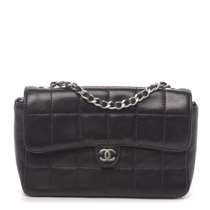 Chanel Lambskin Quilted Chocolate Bar Chain Belt Bag Clutch Black 1 of 13