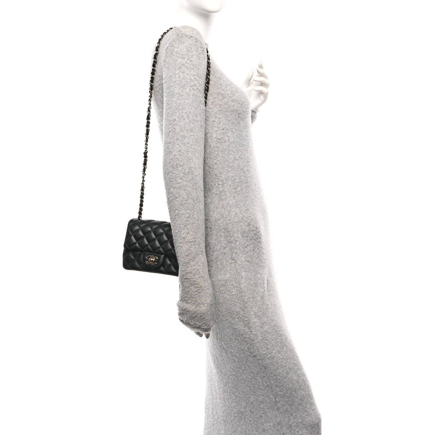 Chanel Lambskin Quilted Mini Square Flap Black 2 of 12