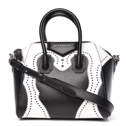 Givenchy Calfskin Brogue Mini Antigona Black White 1 of 11