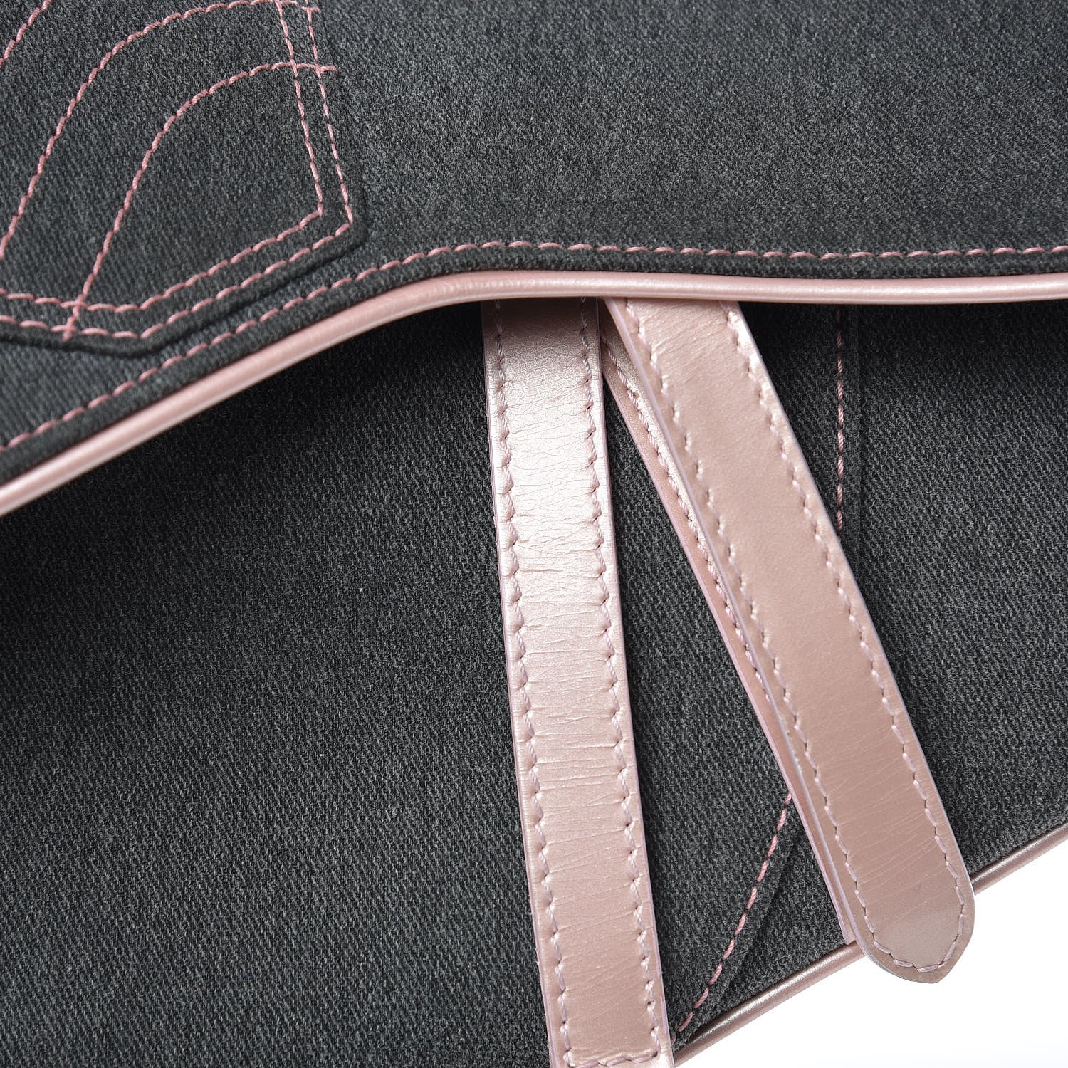 Christian Dior Patent Denim Jeans Saddle Bag Grey Pink 9 of 12