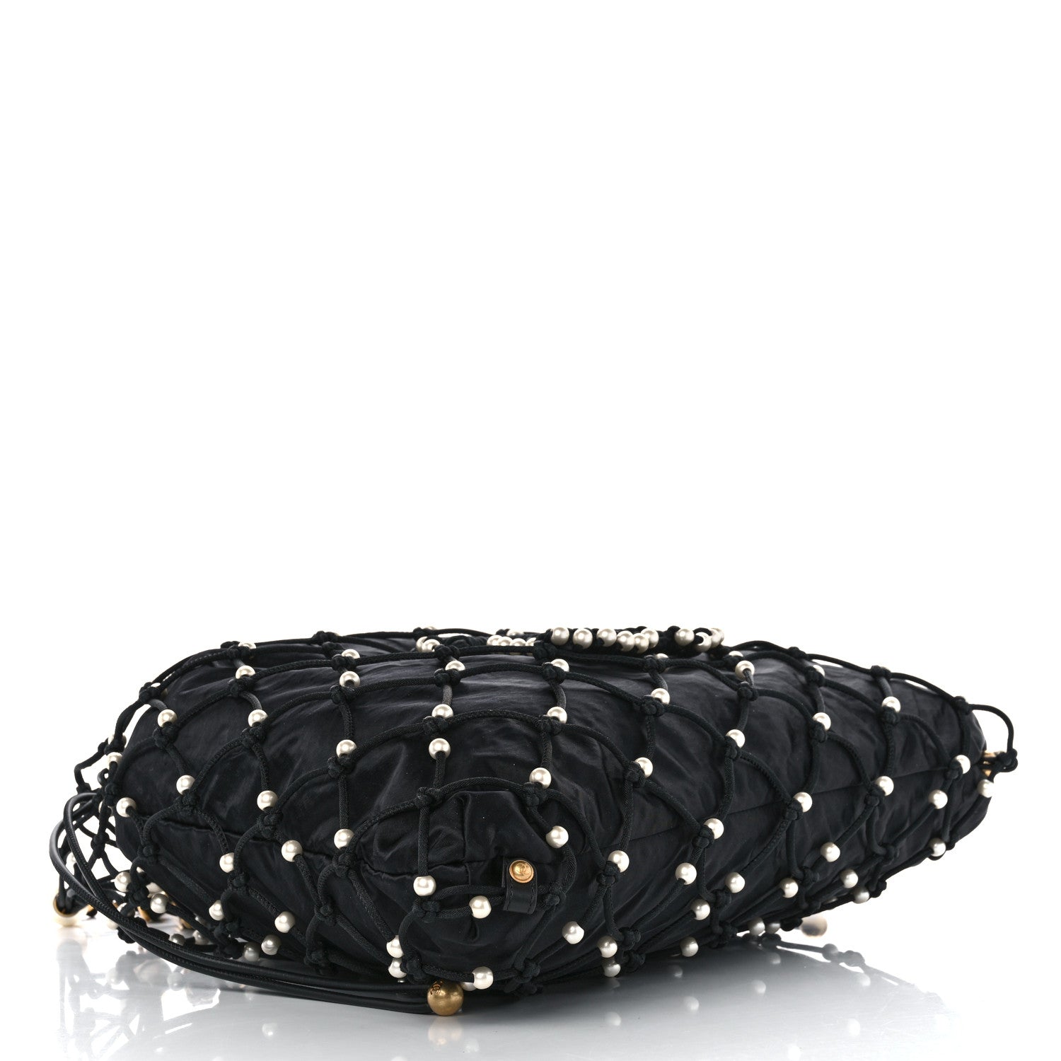 Chanel Nylon Pearl Coco Beach Net Tote Black 4 of 11