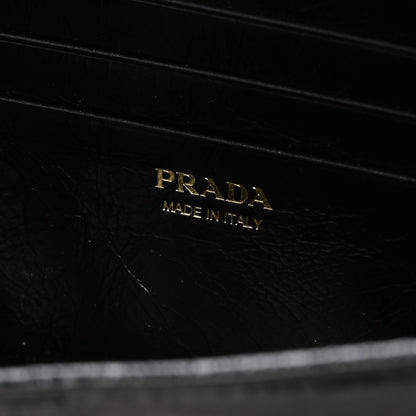 Prada Soft Lux Calfskin Triangle Wallet With Strap Black 5 of 8