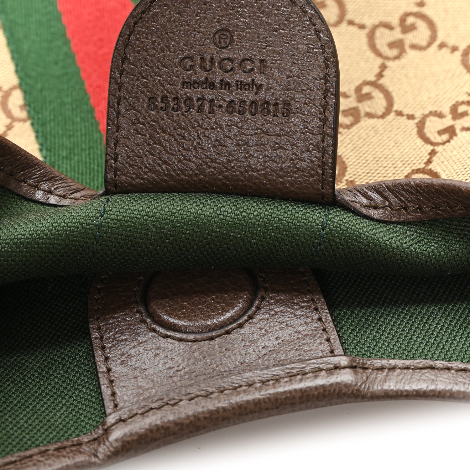 Gucci GG Monogram Web Large Giglio Tote Beige Brown 7 of 10