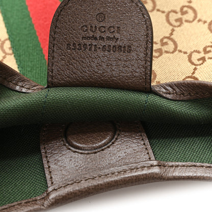 Gucci GG Monogram Web Large Giglio Tote Beige Brown 7 of 10