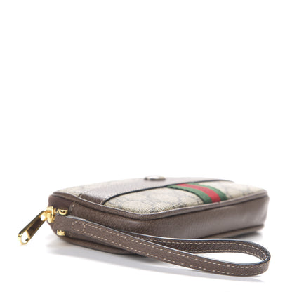 Gucci GG Supreme Monogram Ophidia Phone Case Wristlet Brown 3 of 7