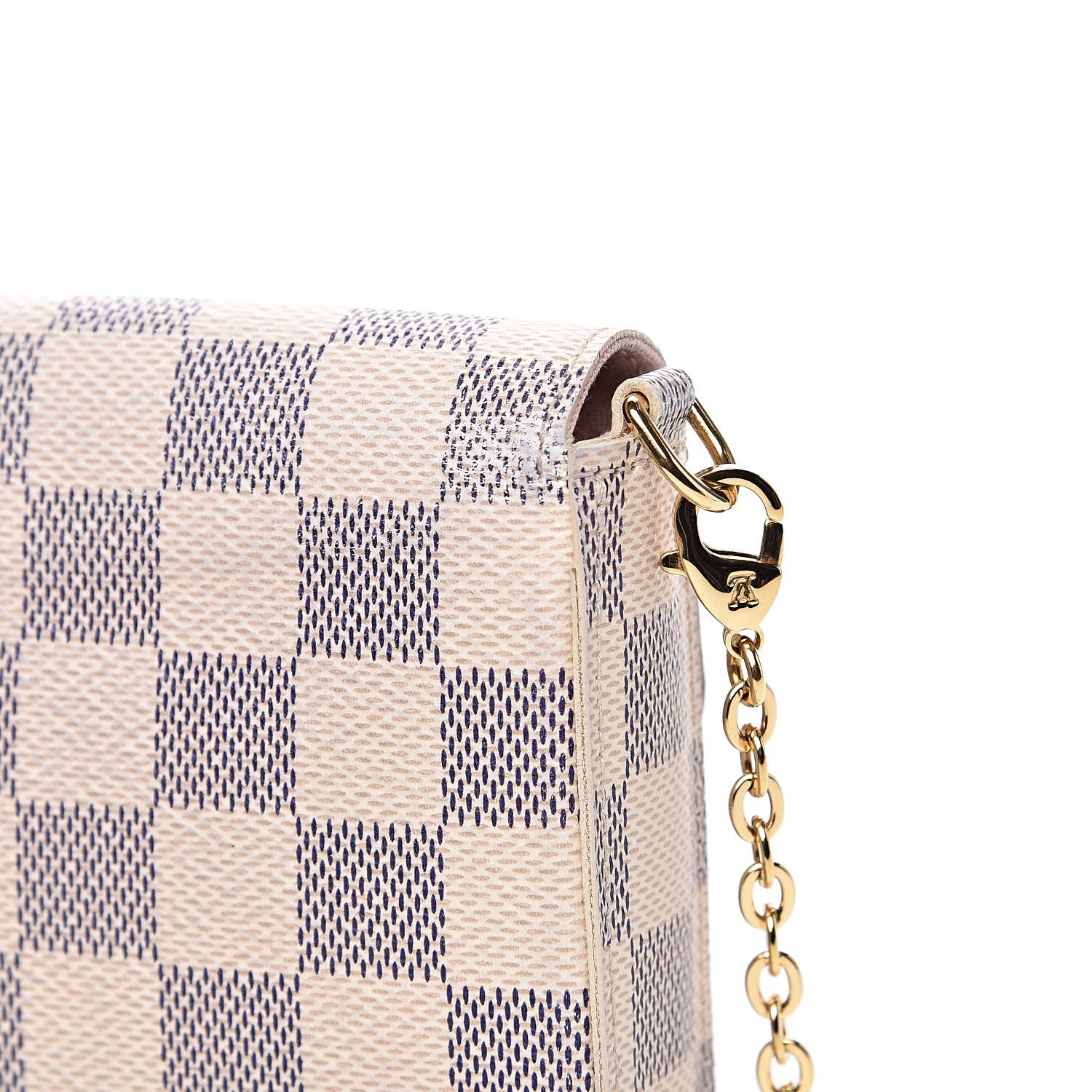 Louis Vuitton Damier Azur Pochette Felicie Chain Wallet Rose Ballerine 13 of 16