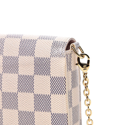 Louis Vuitton Damier Azur Pochette Felicie Chain Wallet Rose Ballerine 13 of 16