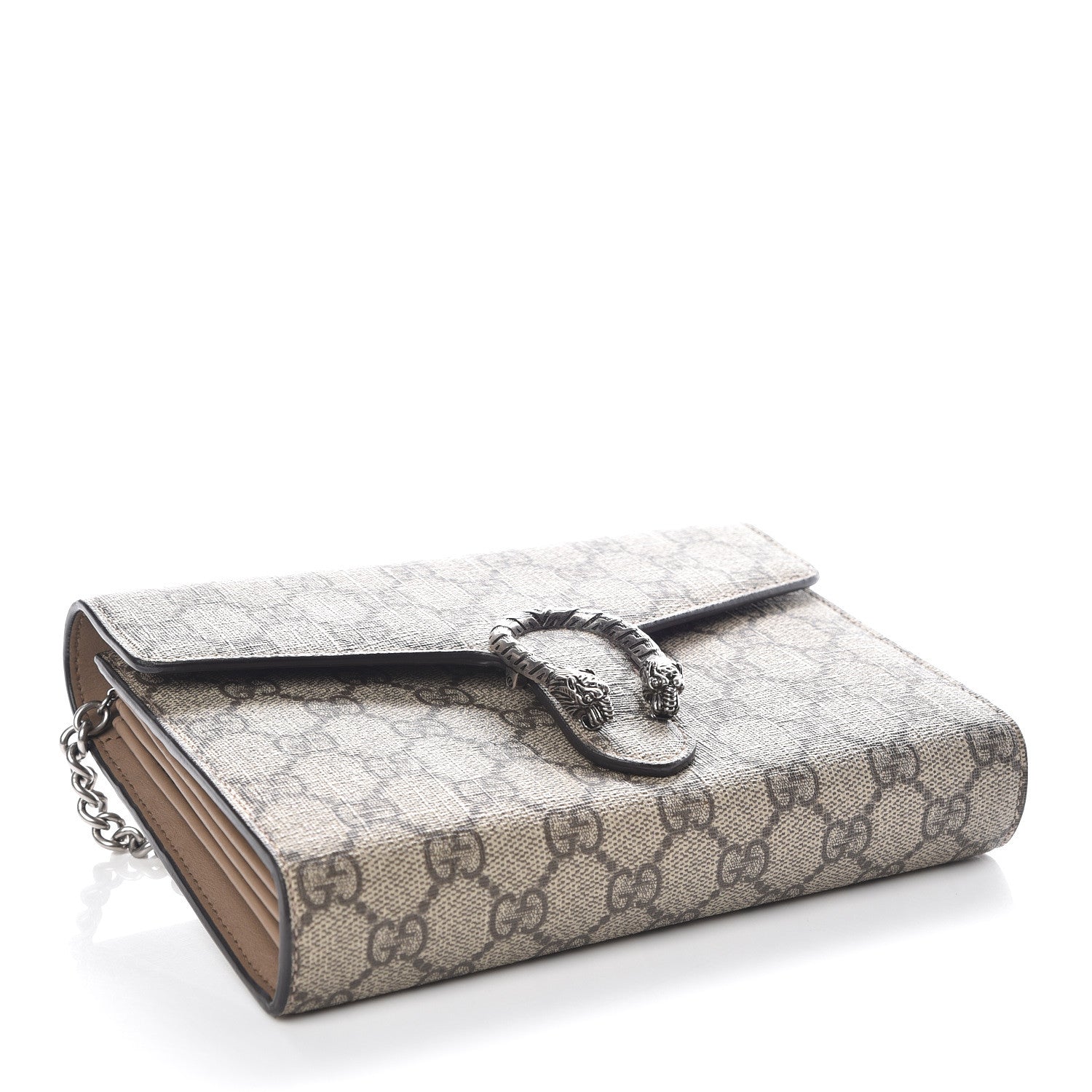 Gucci GG Supreme Monogram Mini Dionysus Chain Wallet Beige Taupe 4 of 9