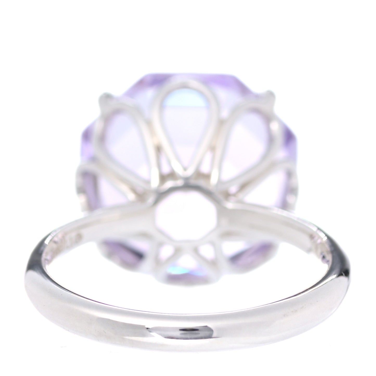 Sterling Silver Amethyst Sparklers Octagonal Cocktail Ring 49 5