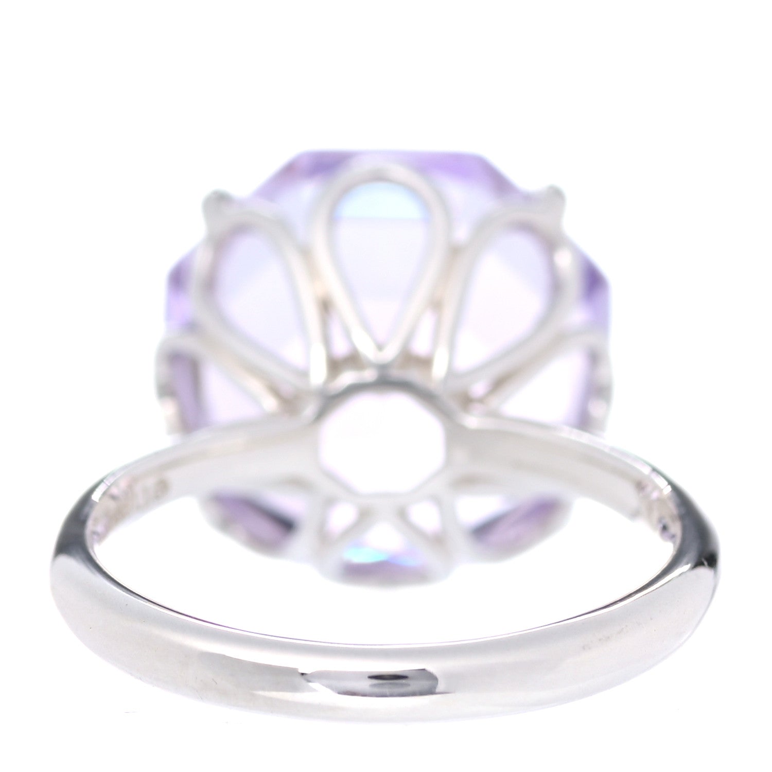 Tiffany Sterling Silver Amethyst Sparklers Octagonal Cocktail Ring 49 5 4 of 6