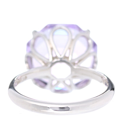Tiffany Sterling Silver Amethyst Sparklers Octagonal Cocktail Ring 49 5 4 of 6