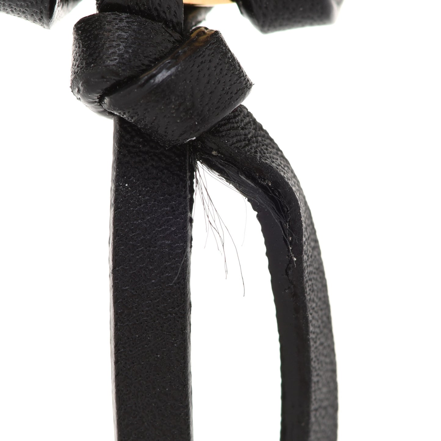 Metal Lambskin Enamel Very Bag Charm Key Holder Black