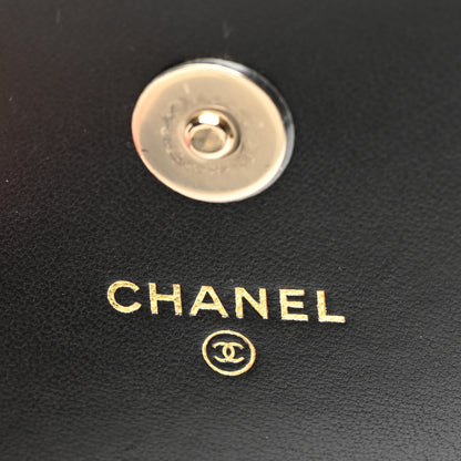 Chanel Lambskin Quilted Mini Camellia Bow Phone Holder Black 6 of 9