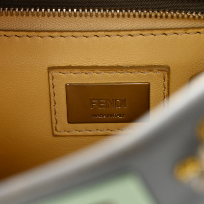 Fendi Goatskin Embellished Peekaboo Iconic Satchel Light Blue 6 of 13