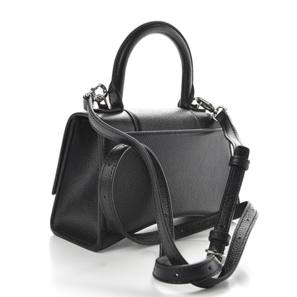 Balenciaga Grained Calfskin Hourglass Top Handle Bag XS Black 3 of 9
