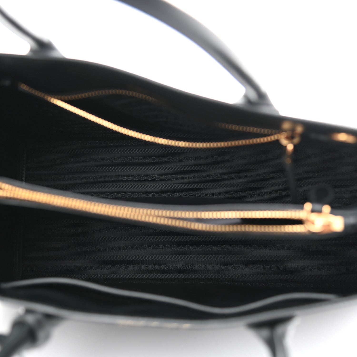 Prada Saffiano Cuir Calfskin Large Double Handle Bag Black 4 of 10