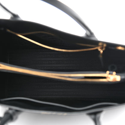 Prada Saffiano Cuir Calfskin Large Double Handle Bag Black 4 of 10