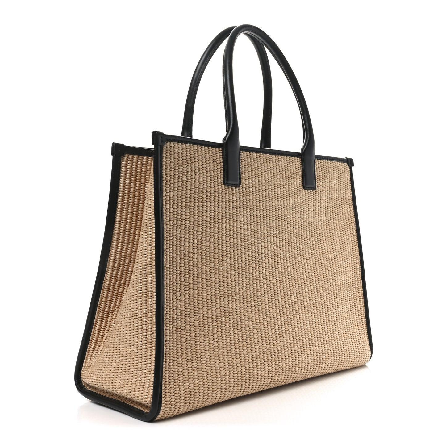 Raffia Studded La Medusa Large Tote Beige