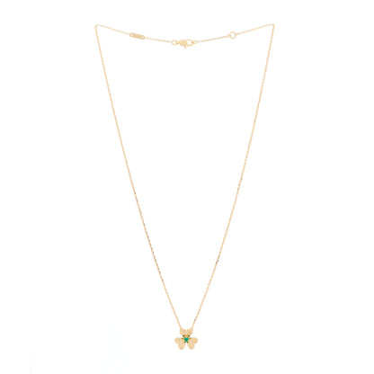 Van Cleef & Arpels 18K Yellow Gold Emerald Mini Frivole Pendant Necklace 3 of 7