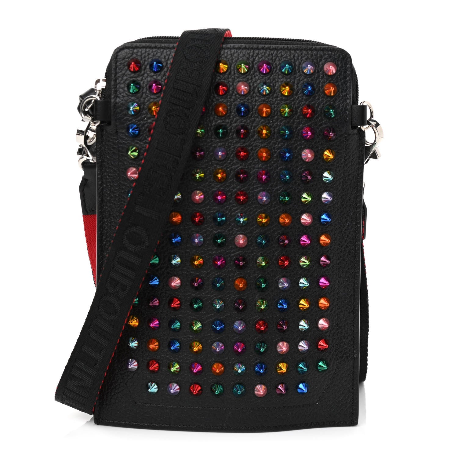 Christian Louboutin Calfskin Spikes Loubilab Crossbody Bag Black 1 of 9