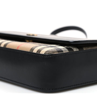 Burberry Calfskin Mini Vintage Check Note Bag Black 10 of 10