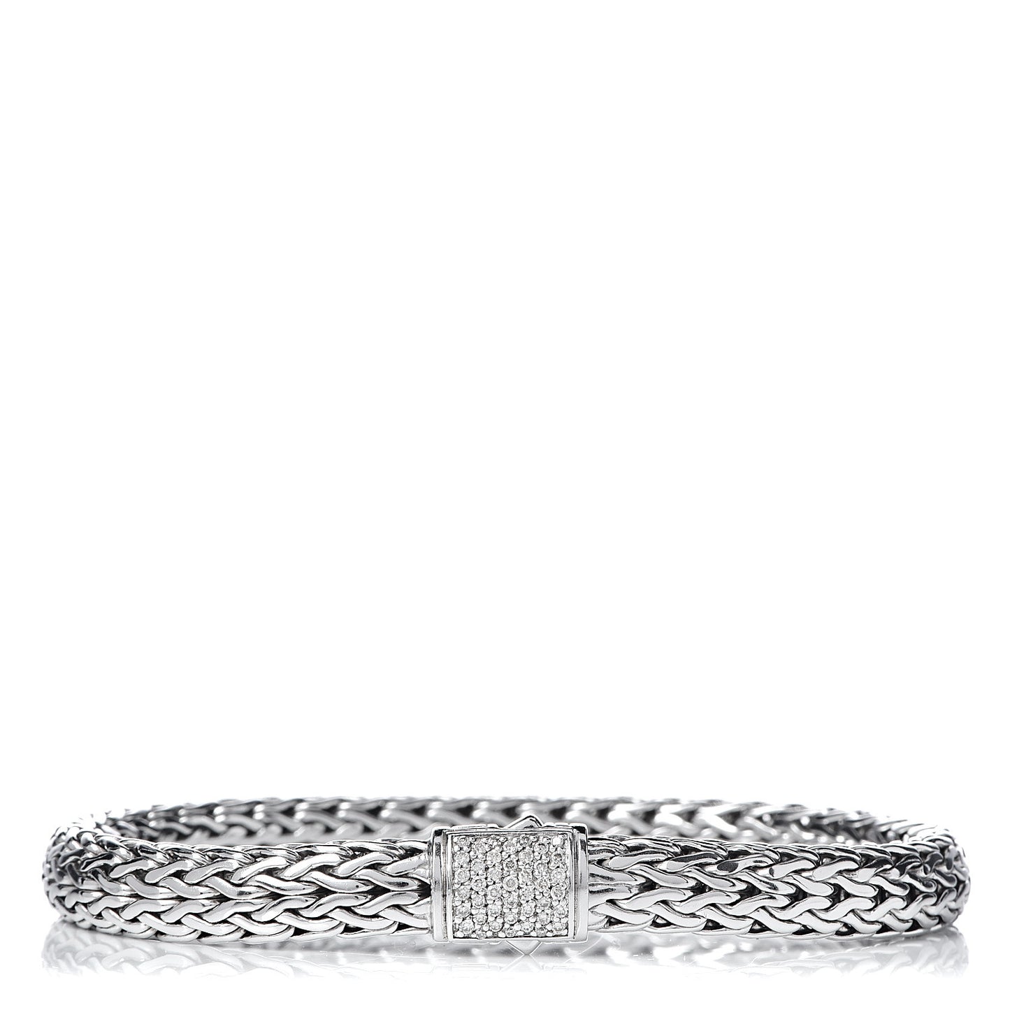 Sterling Silver Diamond 7.5mm Classic Chain Bracelet