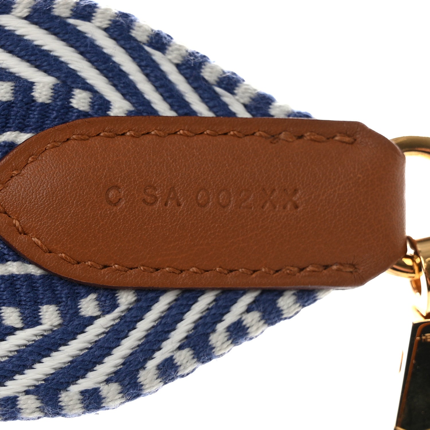 Hermes Toile Swift 50mm Sangle Cavale Shoulder Strap Ecru Bleu Brighton Gold 4 of 4