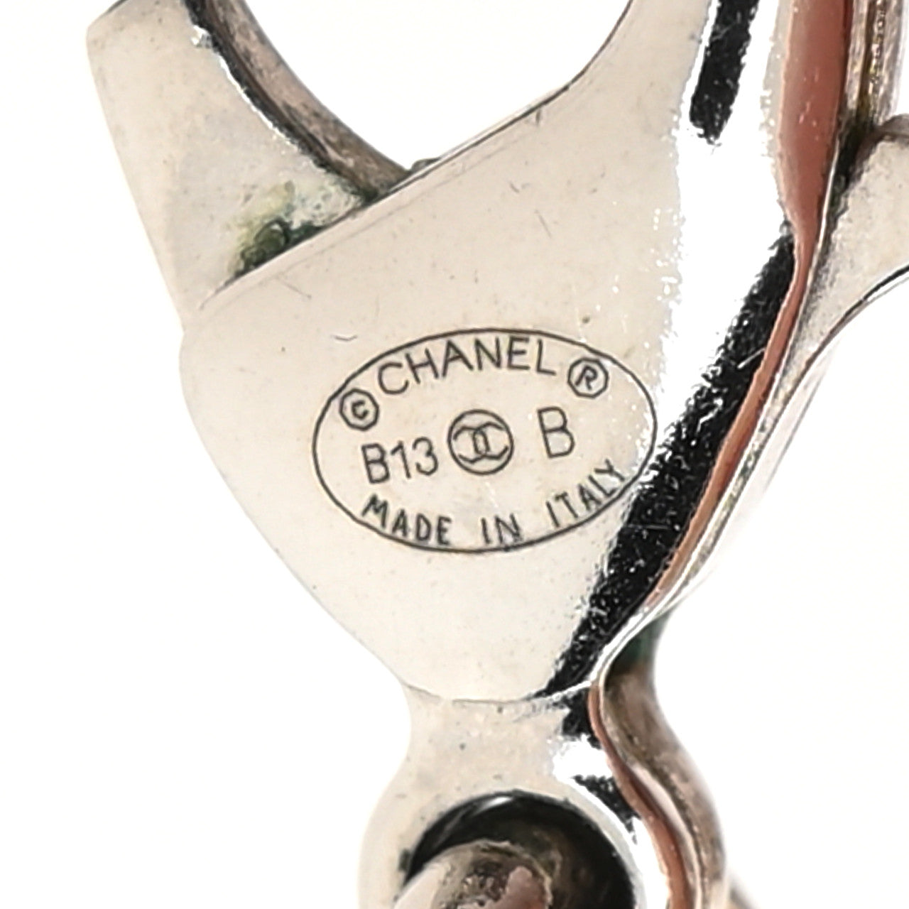 Graduated Pearl Crystal CC Long Necklace Silver